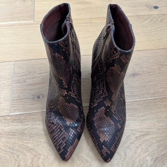 Steve Madden Missie Brown Snakeskin Vegan Leather Ankle Booties size 7.5- Fall - Picture 10 of 10